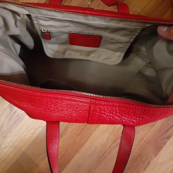 Coach Hadley Luxe Leather Bag Red Coach OS - Picture 8 of 9
